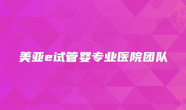 美亚e试管婴专业医院团队