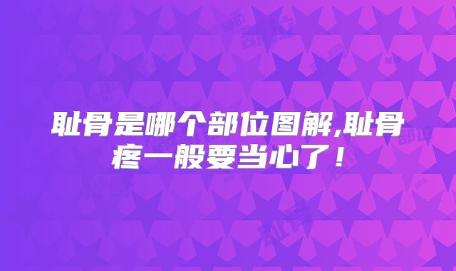 耻骨是哪个部位图解,耻骨疼一般要当心了！