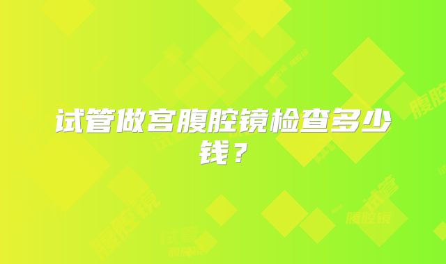 试管做宫腹腔镜检查多少钱？