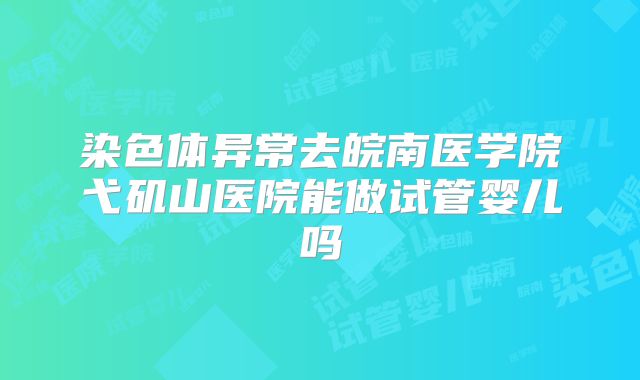 染色体异常去皖南医学院弋矶山医院能做试管婴儿吗