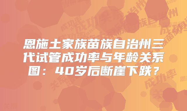 恩施土家族苗族自治州三代试管成功率与年龄关系图：40岁后断崖下跌？