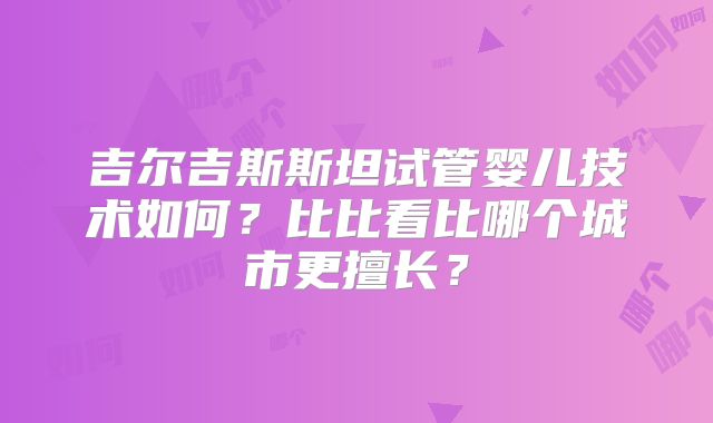 吉尔吉斯斯坦试管婴儿技术如何？比比看比哪个城市更擅长？