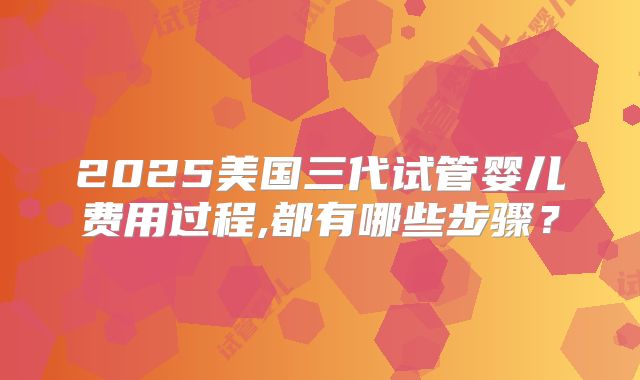 2025美国三代试管婴儿费用过程,都有哪些步骤？