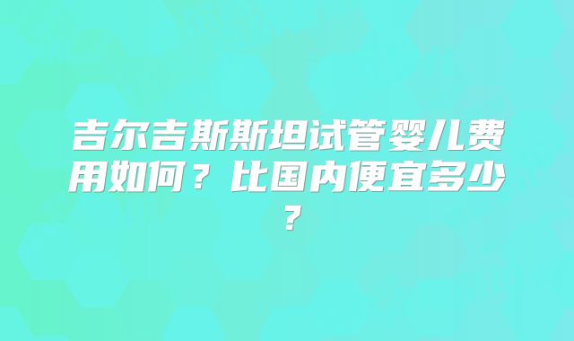 吉尔吉斯斯坦试管婴儿费用如何？比国内便宜多少？