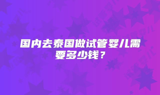 国内去泰国做试管婴儿需要多少钱？