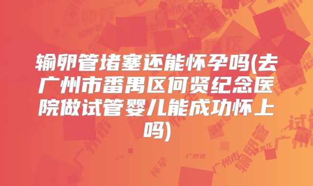 输卵管堵塞还能怀孕吗(去广州市番禺区何贤纪念医院做试管婴儿能成功怀上吗)