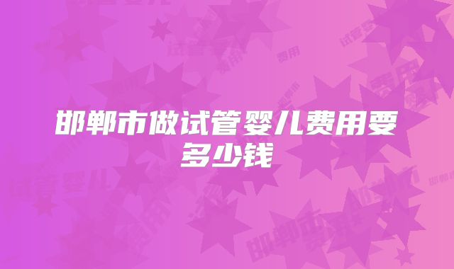 邯郸市做试管婴儿费用要多少钱