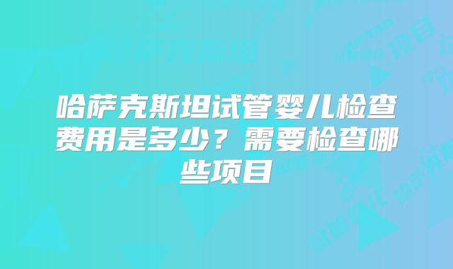 哈萨克斯坦试管婴儿检查费用是多少？需要检查哪些项目