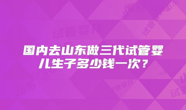 国内去山东做三代试管婴儿生子多少钱一次？