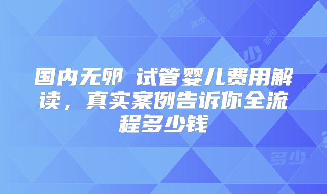 国内无卵�试管婴儿费用解读，真实案例告诉你全流程多少钱