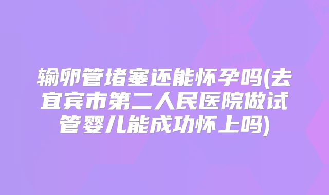 输卵管堵塞还能怀孕吗(去宜宾市第二人民医院做试管婴儿能成功怀上吗)