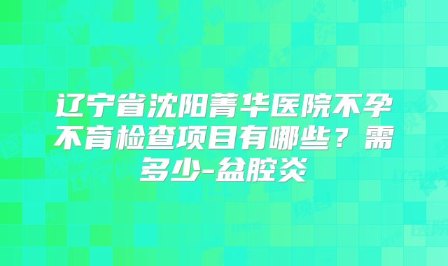 辽宁省沈阳菁华医院不孕不育检查项目有哪些？需多少-盆腔炎