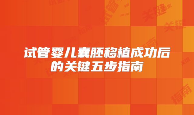 试管婴儿囊胚移植成功后的关键五步指南