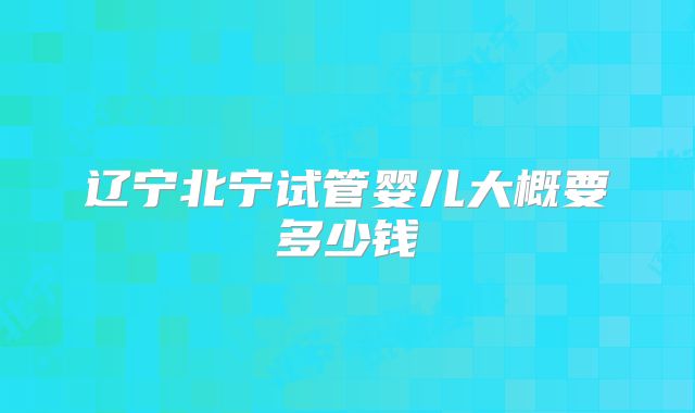 辽宁北宁试管婴儿大概要多少钱