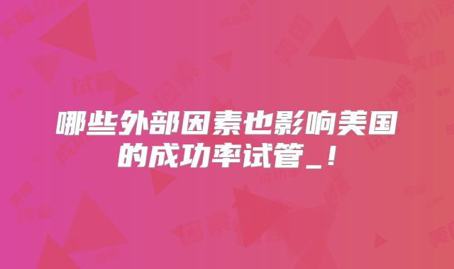 哪些外部因素也影响美国的成功率试管_!