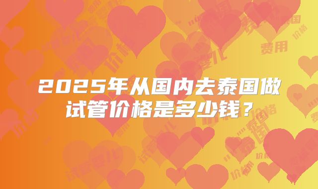 2025年从国内去泰国做试管价格是多少钱？