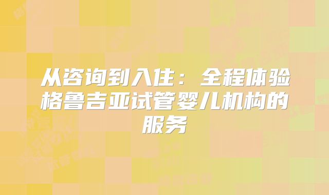 从咨询到入住：全程体验格鲁吉亚试管婴儿机构的服务