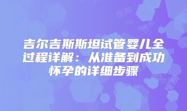 吉尔吉斯斯坦试管婴儿全过程详解:从准备到成功怀孕的详细步骤