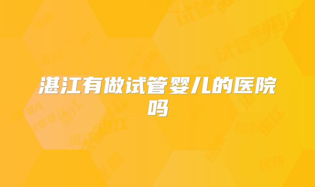 湛江有做试管婴儿的医院吗