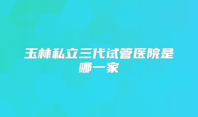 玉林私立三代试管医院是哪一家