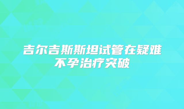 吉尔吉斯斯坦试管在疑难不孕治疗突破
