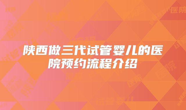 陕西做三代试管婴儿的医院预约流程介绍