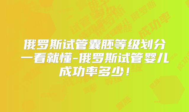 俄罗斯试管囊胚等级划分一看就懂-俄罗斯试管婴儿成功率多少！