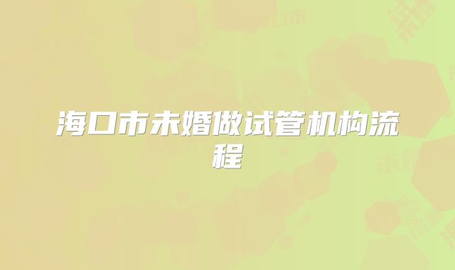 海口市未婚做试管机构流程