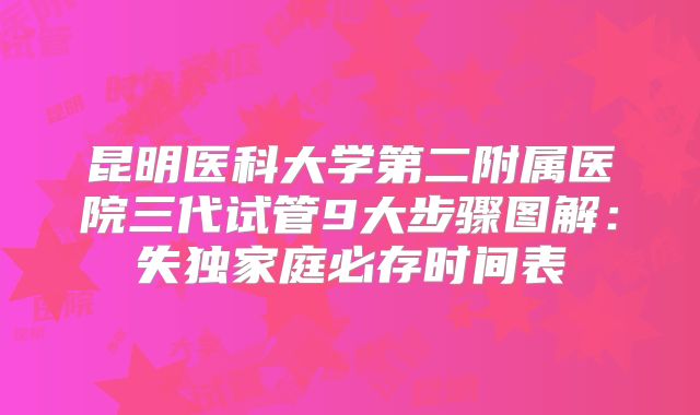 昆明医科大学第二附属医院三代试管9大步骤图解:失独家庭必存时间表