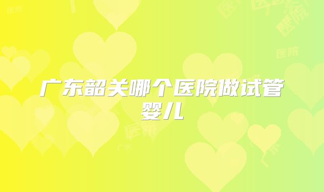 广东韶关哪个医院做试管婴儿