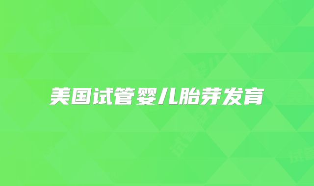 美国试管婴儿胎芽发育