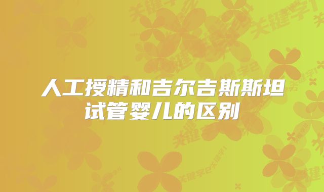 人工授精和吉尔吉斯斯坦试管婴儿的区别