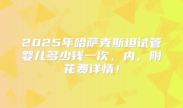 2025年哈萨克斯坦试管婴儿多少钱一次，内，附花费详情！