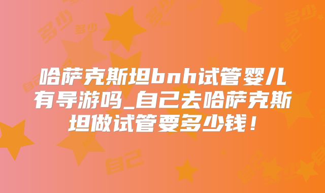 哈萨克斯坦bnh试管婴儿有导游吗_自己去哈萨克斯坦做试管要多少钱！