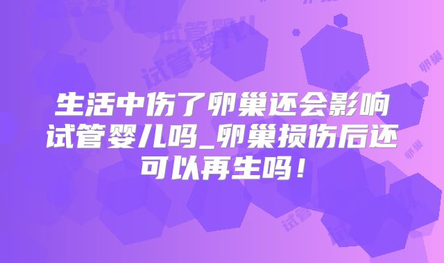 生活中伤了卵巢还会影响试管婴儿吗_卵巢损伤后还可以再生吗！