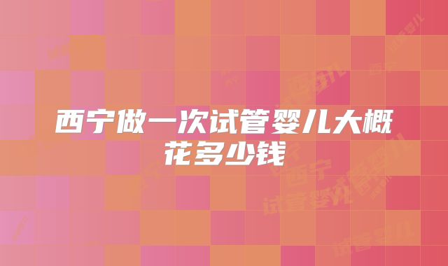 西宁做一次试管婴儿大概花多少钱
