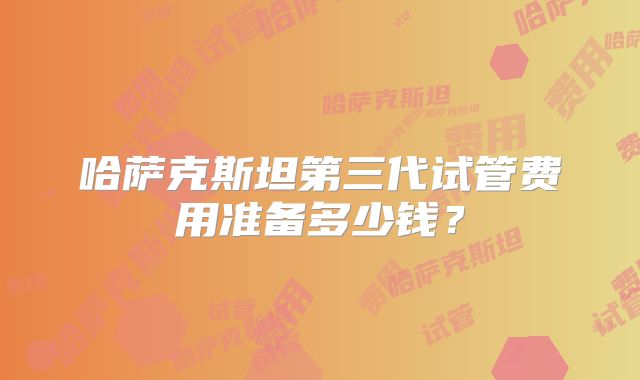 哈萨克斯坦第三代试管费用准备多少钱？