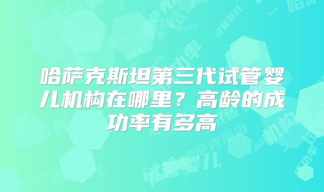 哈萨克斯坦第三代试管婴儿机构在哪里?高龄的成功率有多高