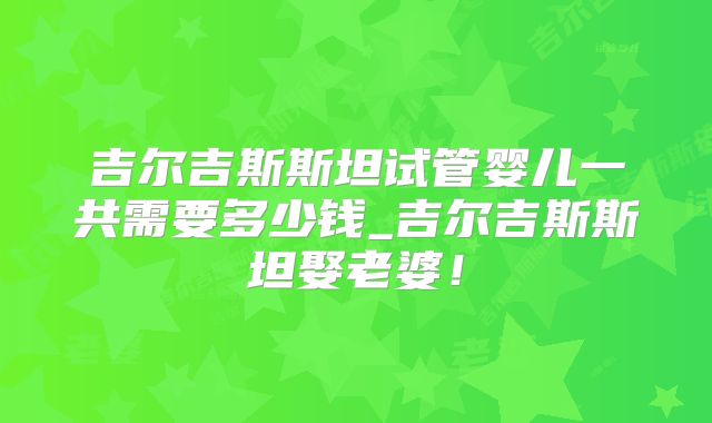 吉尔吉斯斯坦试管婴儿一共需要多少钱_吉尔吉斯斯坦娶老婆！