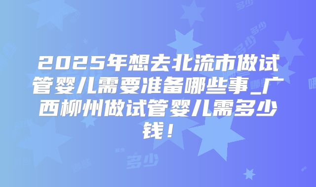 2025年想去北流市做试管婴儿需要准备哪些事_广西柳州做试管婴儿需多少钱！