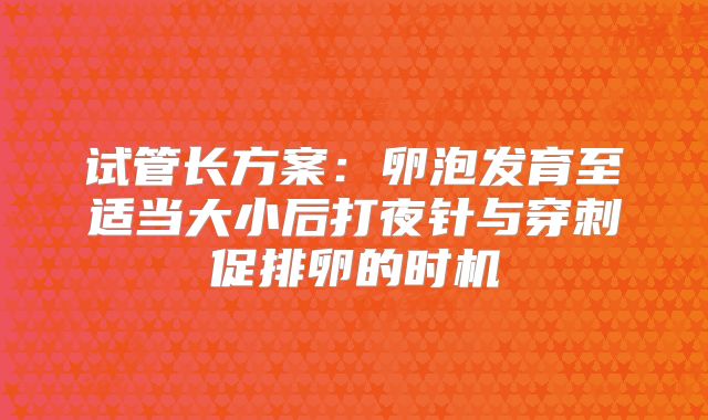 试管长方案：卵泡发育至适当大小后打夜针与穿刺促排卵的时机