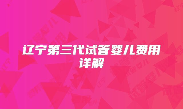 辽宁第三代试管婴儿费用详解
