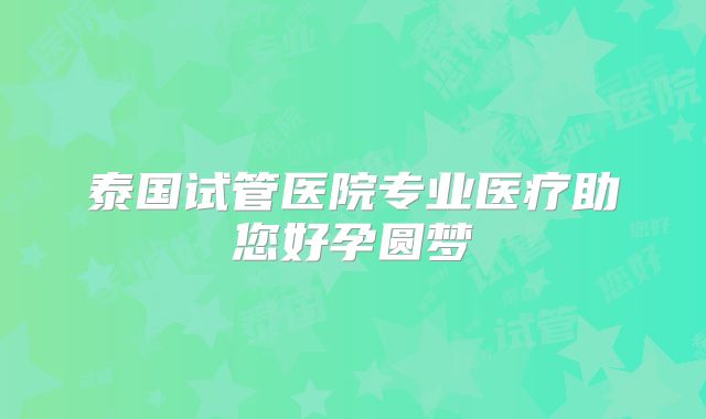 泰国试管医院专业医疗助您好孕圆梦