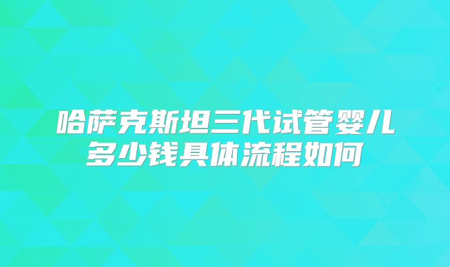 哈萨克斯坦三代试管婴儿多少钱具体流程如何