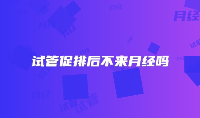 试管促排后不来月经吗