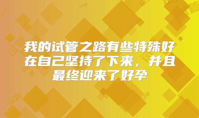 我的试管之路有些特殊好在自己坚持了下来，并且最终迎来了好孕