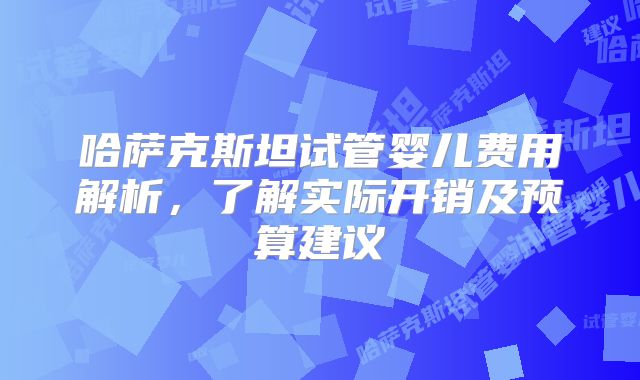 哈萨克斯坦试管婴儿费用解析,了解实际开销及预算建议