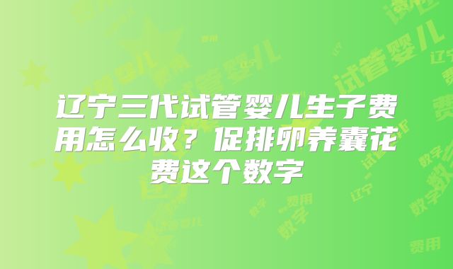 辽宁三代试管婴儿生子费用怎么收?促排卵养囊花费这个数字