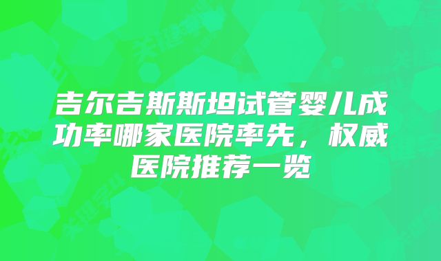 吉尔吉斯斯坦试管婴儿成功率哪家医院率先,权威医院推荐一览