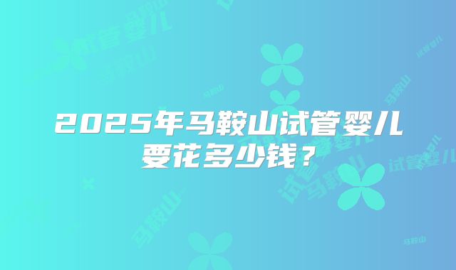 2025年马鞍山试管婴儿要花多少钱？